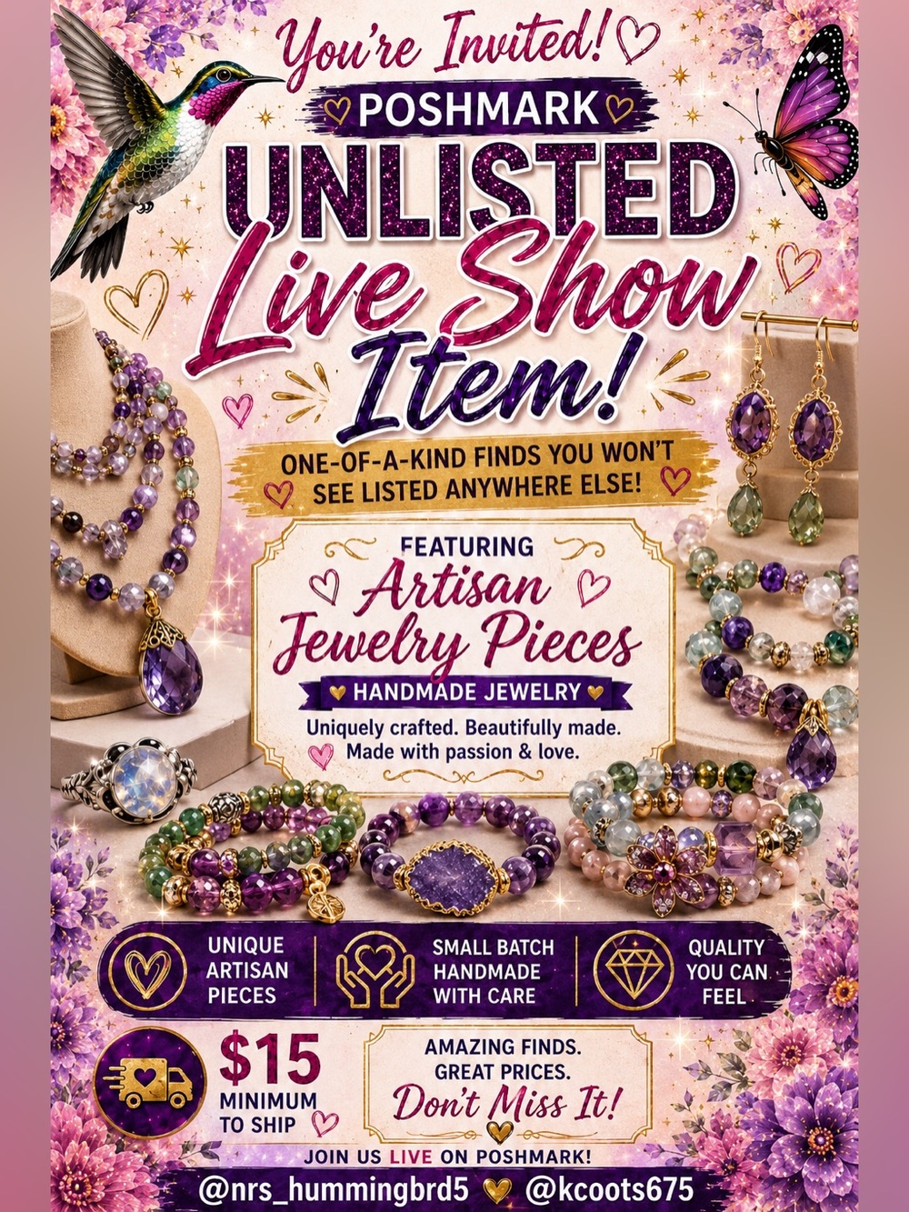 Unlisted live show artisan jewelry pieces